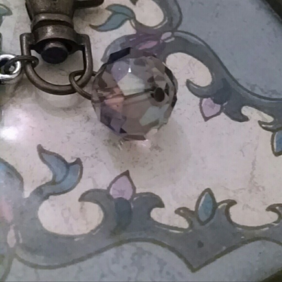"LOVE" Rhinestone Charm & Real Crystal Brass Key… - Picture 3 of 3
